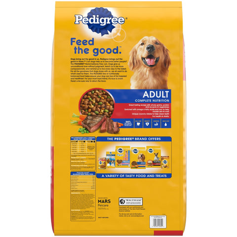 PEDIGREE Complete Nutrition Grilled Steak & Vegetable Flavor Dry Dog Food for Adult Dog, 44 lb. Bag